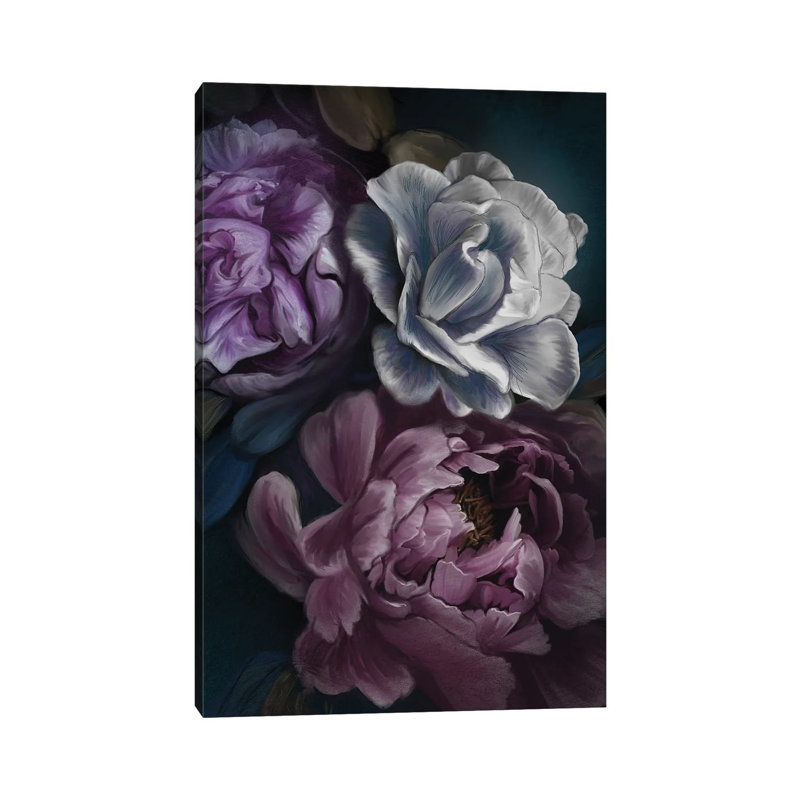 Purple Peony by Juliana Loomer - Painting on Canvas, 101.6cm H x 66.04cm W x 3.81cm D, Wrapped Canvas