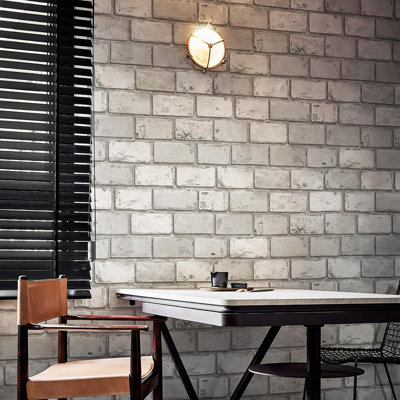 Papier peint auto-adhésif en brique, motif rétro autocollant amovible pour la cuisine, le foyer et la maison, papier contact texturé en brique imperméable et durable