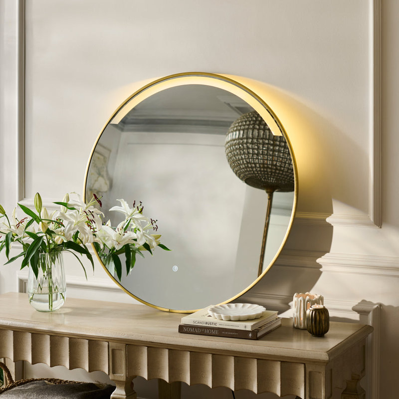 Aluminium Round Mirror, Gold