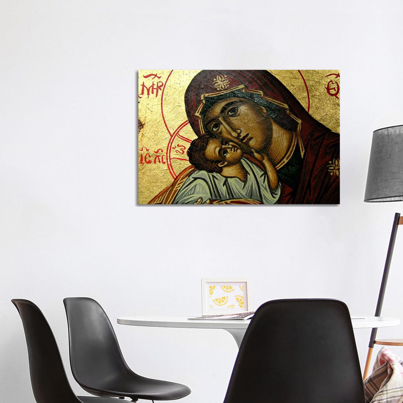 Christian Icon Virgin Mary - Wrapped Canvas Painting, 101.6 cm H x 66.04 cm W x 1.91 cm D