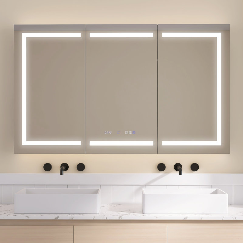Armoire à pharmacie 60 po x 36 po pour salle de bain avec miroir DEL