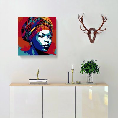 African Woman Pop Art No.2 - Wrapped Canvas