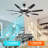 Fianna 72'' Ceiling Fan with Light Remote Control, 8-Blades Large Industrial Ceiling Fan Reversible Quiet DC Motor 3CCT/6-Speed-1678360404-1678360405-1729332770
