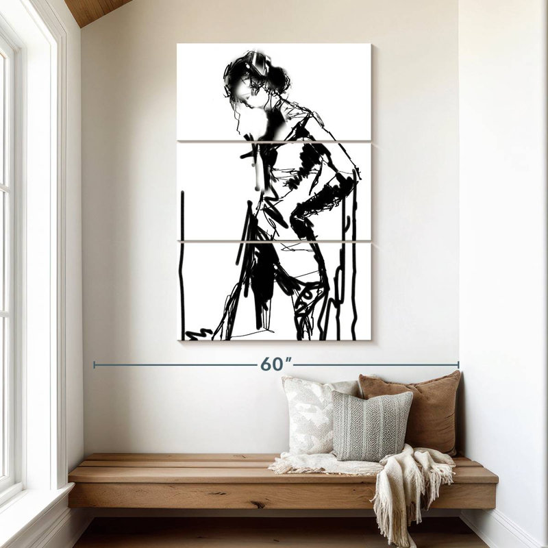 Leisha Minimalist Figure Study III, 50" H x 32" W