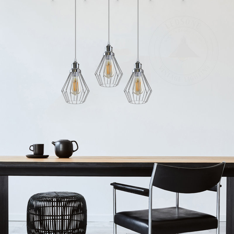Keithley 3 - Light Chrome Kitchen Island Pendant