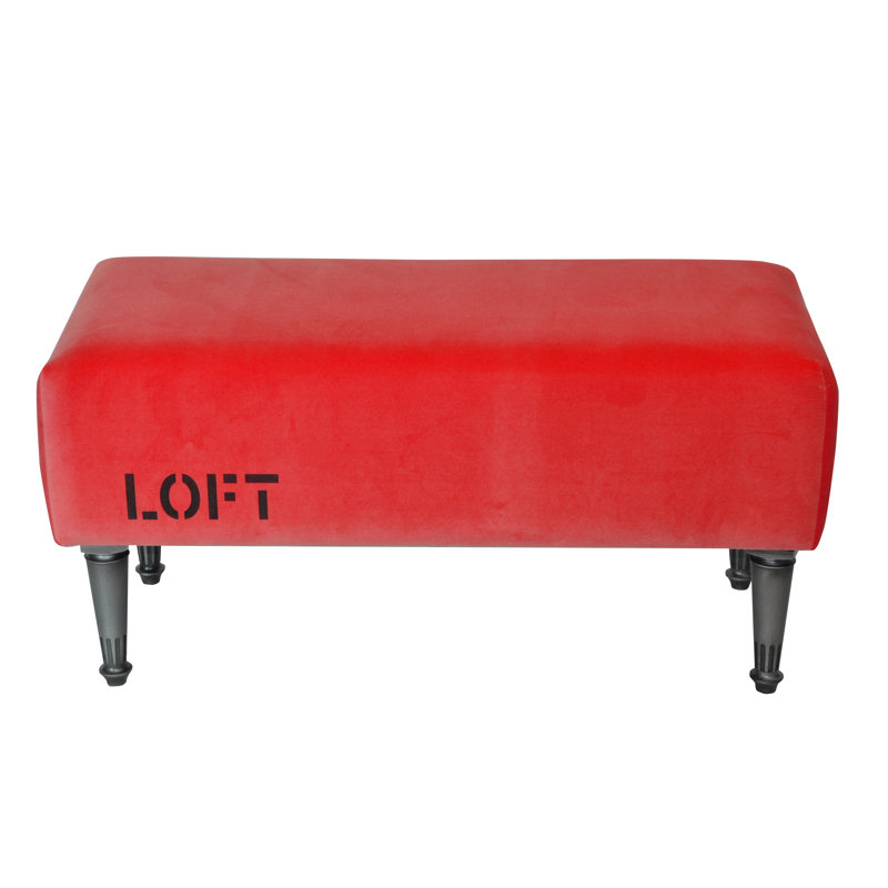 Loft Upholstered Bench, Red