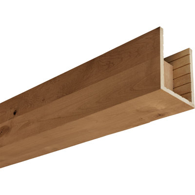 AmeriCraft Wood Resawn Beam, 3-Sided (U-Beam), 5 1/2"W x 7 1/2"H x 144"L, Special Walnut Finish, Stain Grade Knotty Alder