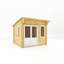 10ft x 10ft Curved Roof Log Cabin UPVC Windows & Doors (44mm)-105863297