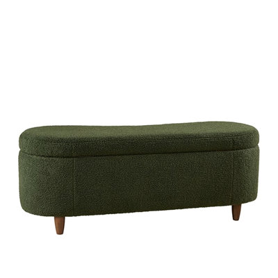 Boucle Flip Top Storage Bench Green See below