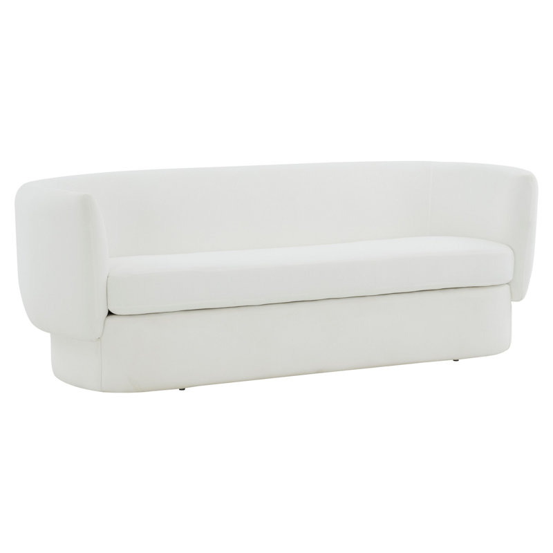 Stetson 83'' Upholstered Sofa, White Linen