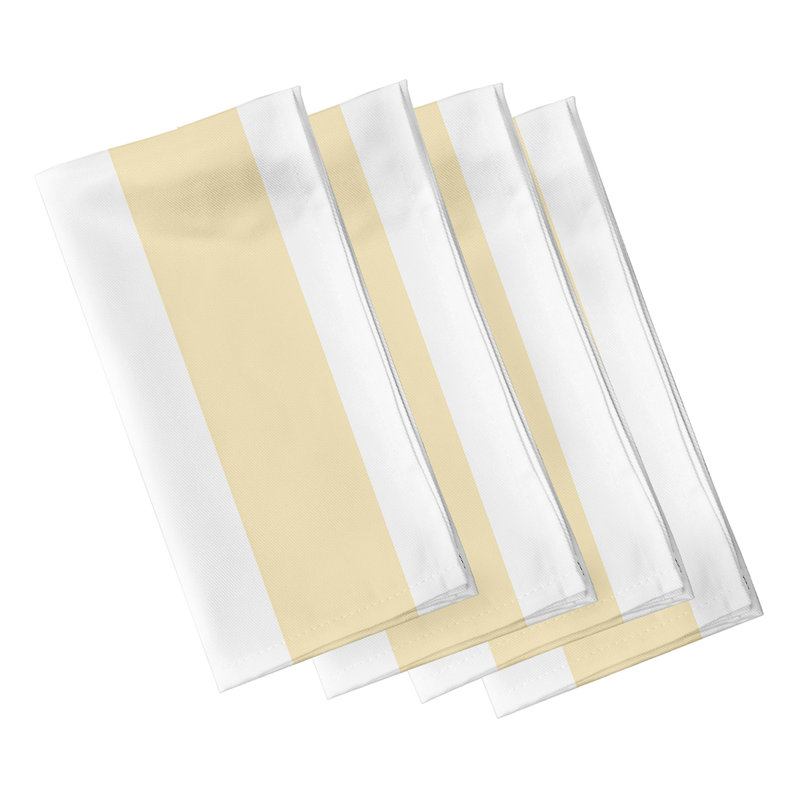 Hartman Polyester Striped Square Napkin, Yellow