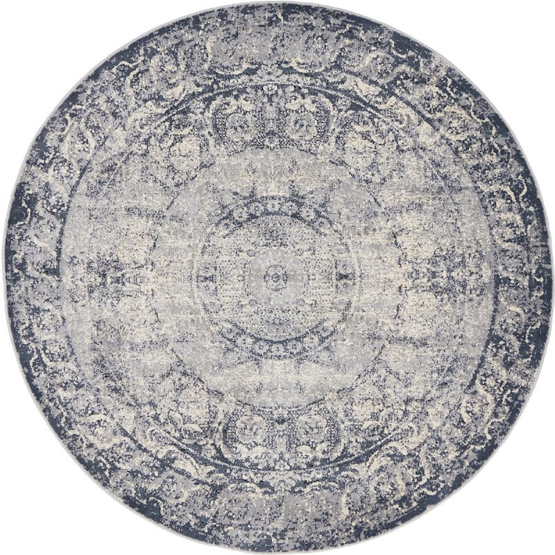 Parrado Ikat Indoor Rug, Round 8'