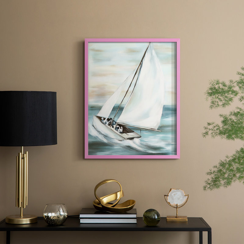 NAUTICAL Series LI, reproduction encadrée - bois massif, H 30 po x l 24 po, Rose