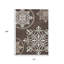 Tapis intérieur lavable 10 pi x 14 pi médaillon floral chocolat