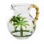 Pichet à eau 3 pintes avec couvercle, pichet en plastique incassable Palm Tree Design, pichet à boisson, pichet à jus sans BPA