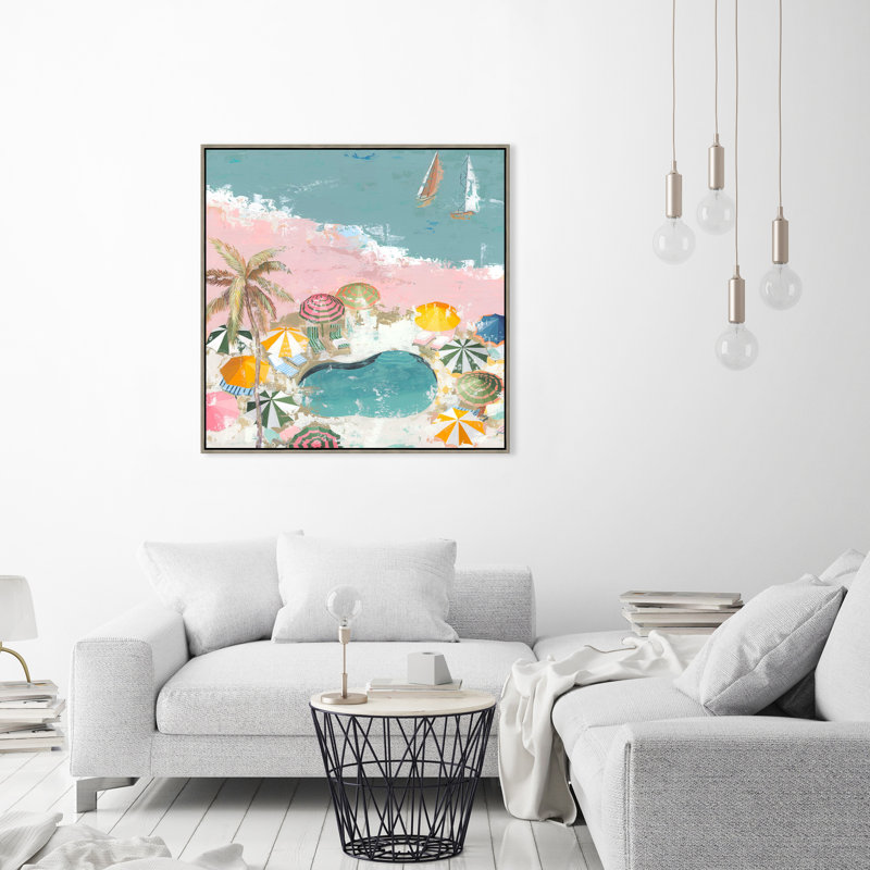 Bubblegum Beach I Painting by Bella Lane, 25.75" H x 25.75" W, Image Brush Gel