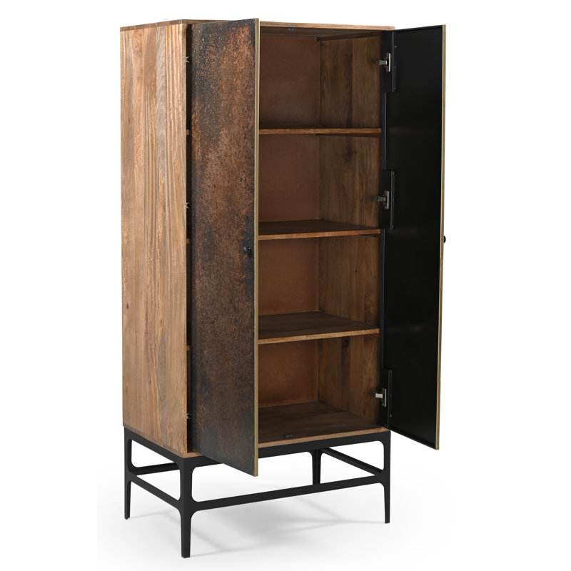 Balthazar Cabinet With Contemporary Multi-colored Dark Copper Tone Iron Doors