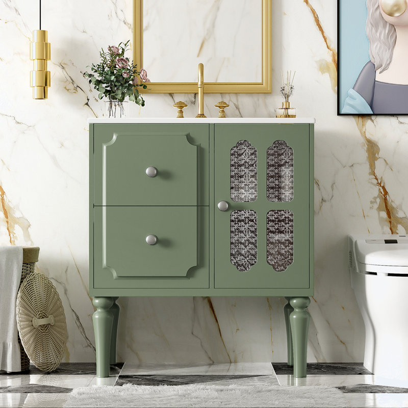 Ensemble de meuble-lavabo avec lavabo en céramique