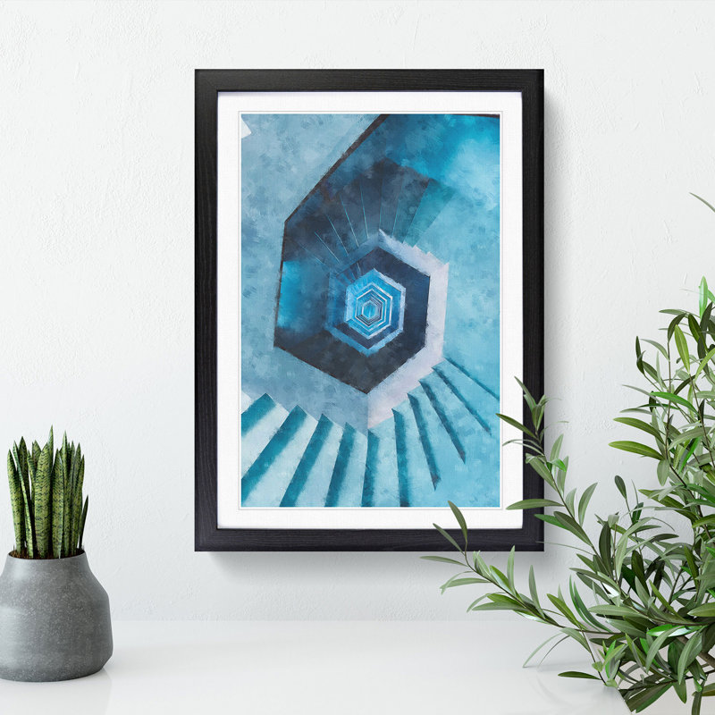 Endless Staircase - Single Picture Frame Painting on MDF, Black Framed, 33cm H x 24cm W x 2cm D
