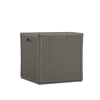 Suncast Wicker 60 gal. Resin Storage Cube Deck Box