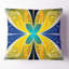 Vitrail jaune fractal - Coussin imprimé abstrait-30628769-30628766