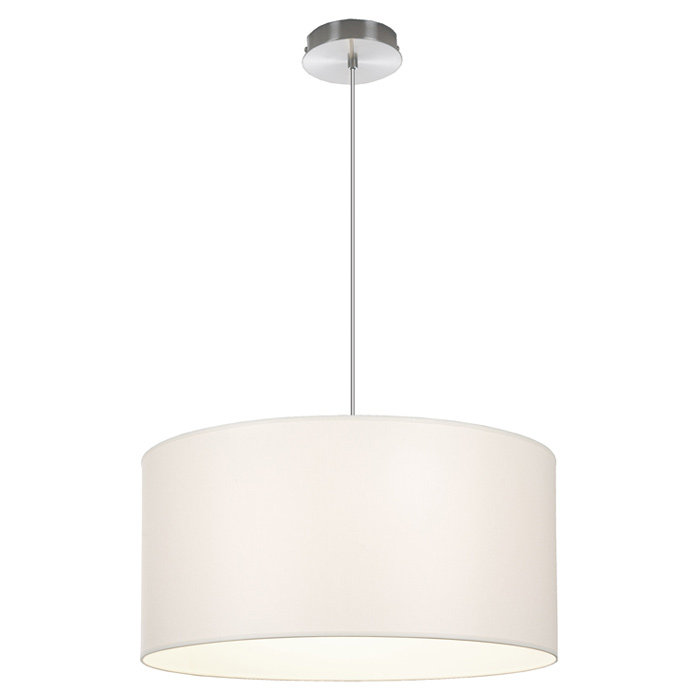 Renteria 24cm H Drum Pendant Shade, White Chinz with Bottom