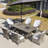 Moda 70 In. X 39 In. X 27 In. Rectangular Wicker Outdoor Gas Fire Pits Dining Setx