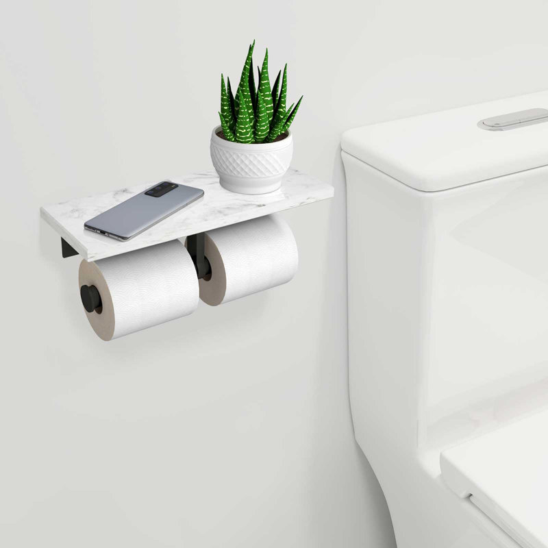 Double rouleau de support de papier hygiénique en marbre, distributeur de papier hygiénique mural à 2 rouleaux