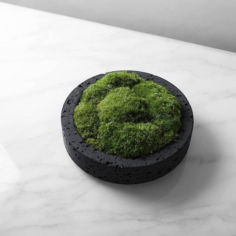Bol de jardin en mousse de travertin moderne et luxueux, Black