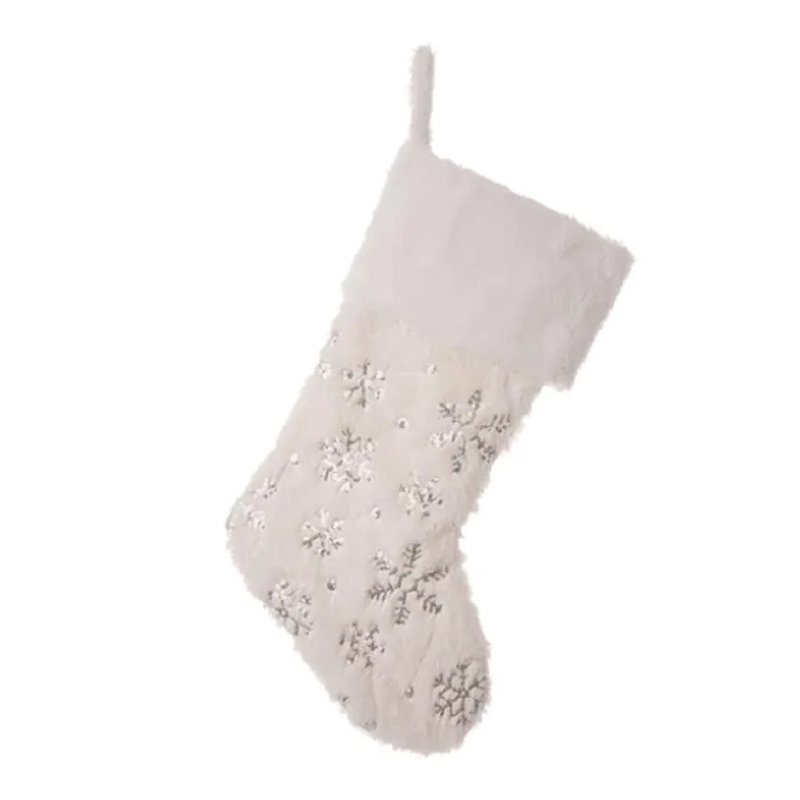 Plush Santa Snowflake Stocking