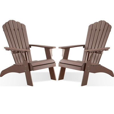 Ensemble de 2 chaises d'extérieur surdimensionnées Adirondack