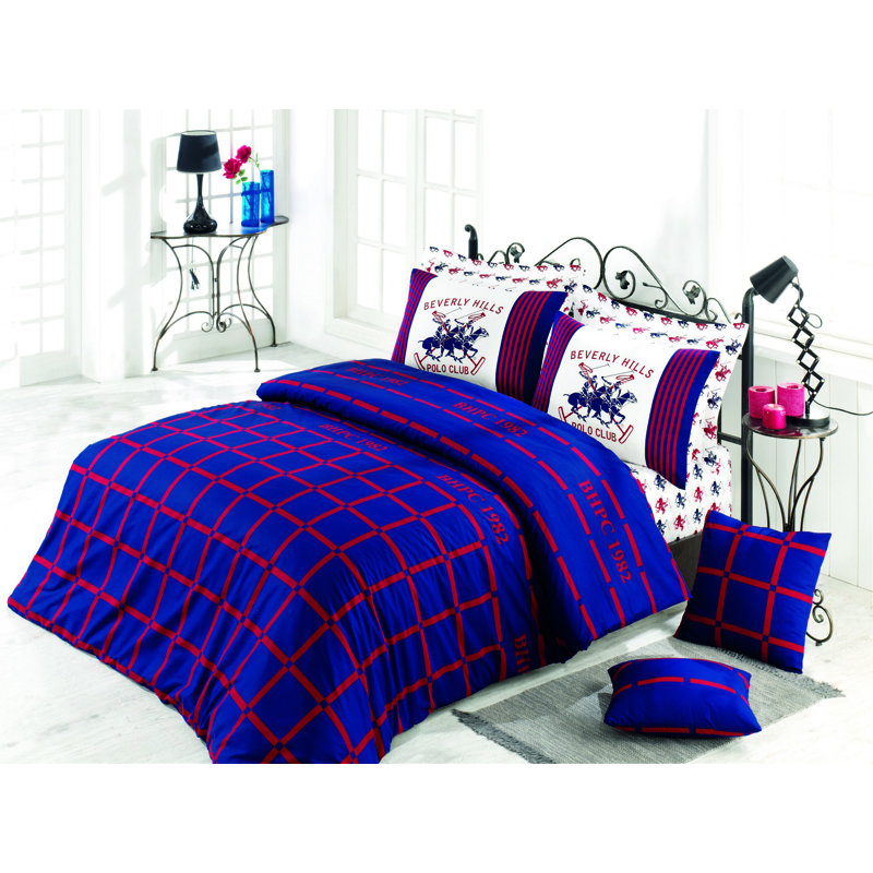 Plaid Duvet Cover Set with Pillowcases Included, 220 x 240 cm - 2 Pillowcases (60 x 70 cm)