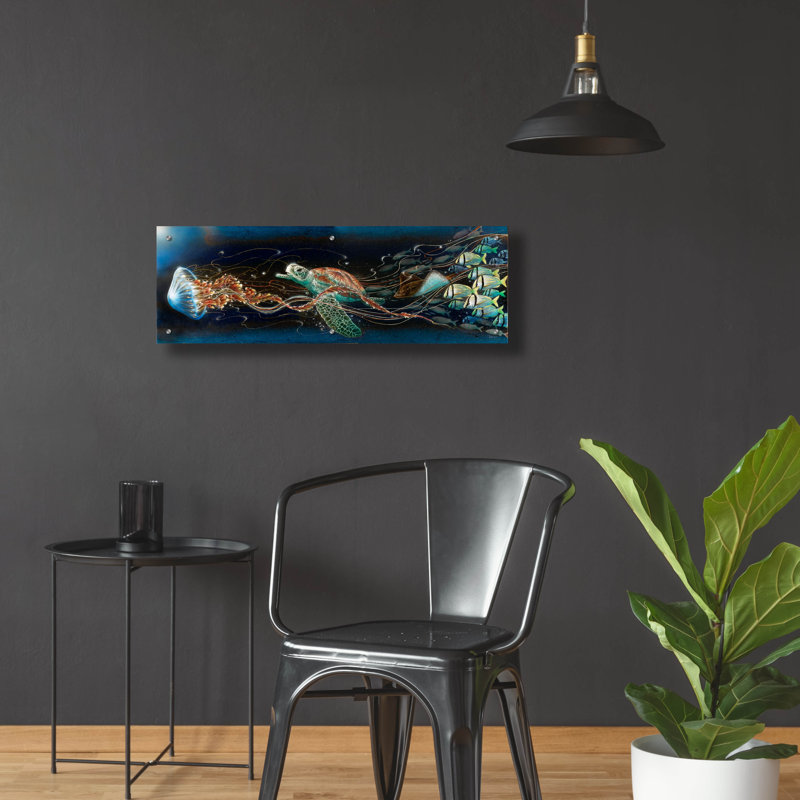 Art mural en verre «Jelly Roll» par James Mazzotta, H 12 po x l 36 po 