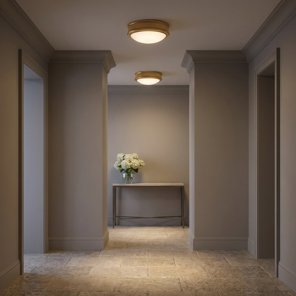 Rigsby Single Light Flush Mount, Gild, 3" H x 8" W x 8" D