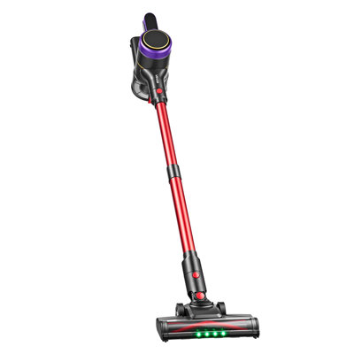 Aspirateur balai sans fil 400 W 40 kPa, idéal pour la maison, planchers durs, tapis et poils d'animaux, autonomie de 45 minutes, rechargeable, léger et maniable, avec écran DEL et 4 têtes de brosse.