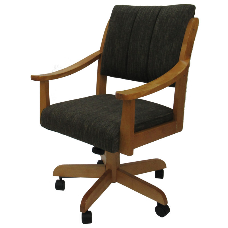 Evteka Dining Caster Chair with Arms, Sanora Brown, Honey