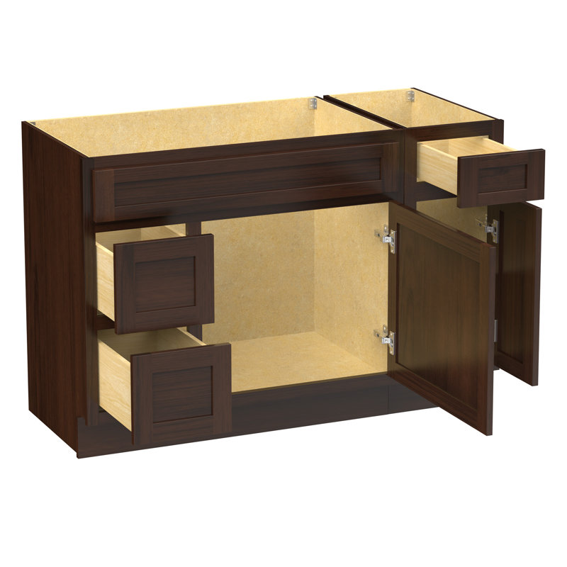 Base de meuble-lavabo simple 48 po seulement, Brun