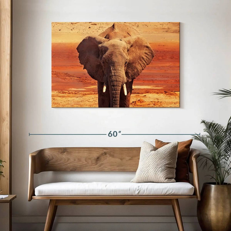 African Desert Elephant, 30" H x 45" W