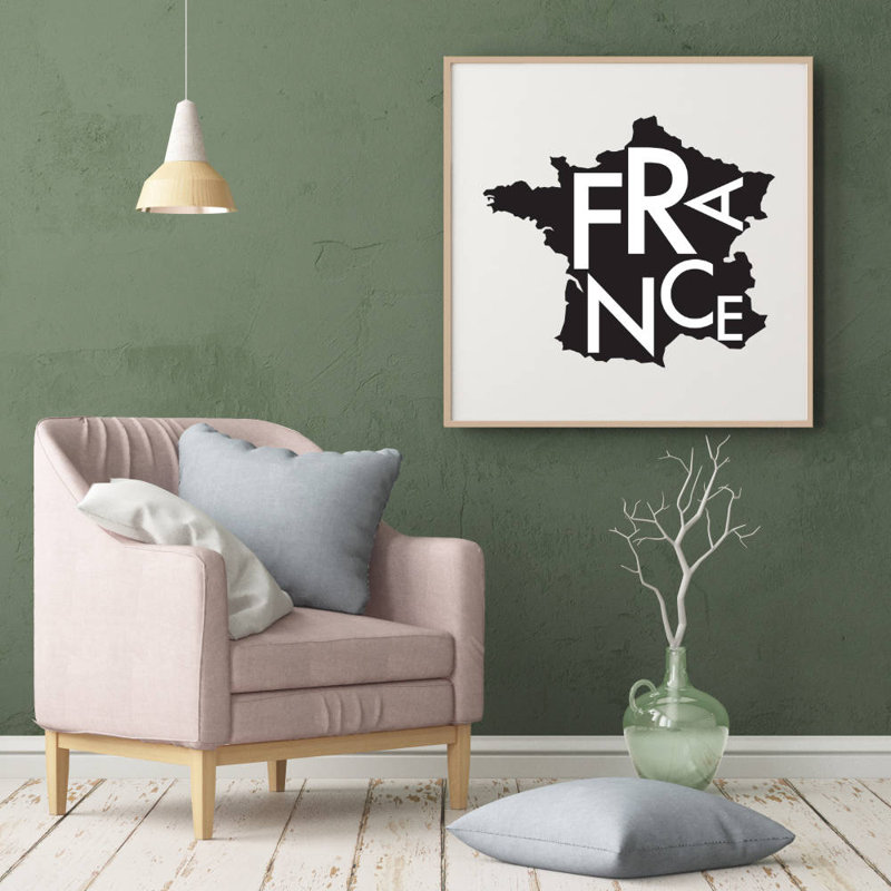 France Map - Print, No Frame, 30 cm H x 30 cm W x 0.1 cm D