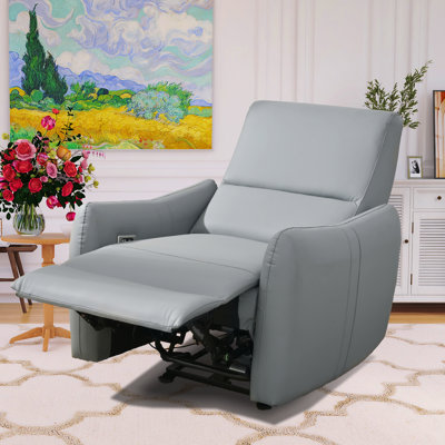 Harvey 31.5"W Faux Leather Zero Clearance Recliner Power Recliner