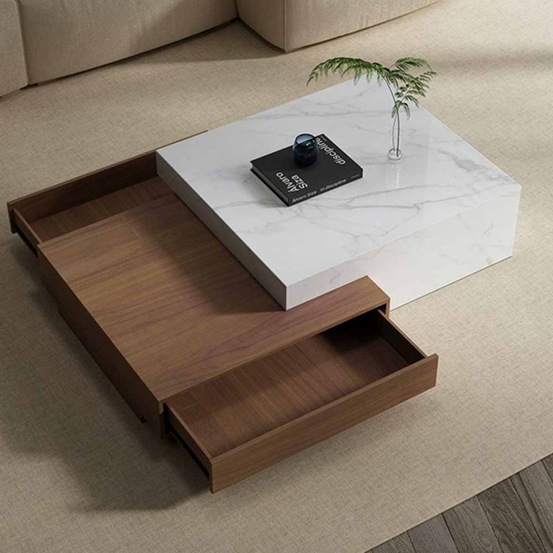 Table basse en bois massif, H 11,81 po x L 55,12 po x l 31,5 po