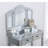 Silver Wooden Vanity Make Up Table And Seat - Ample Storage For Beauty Essentials Stool In & Spacious-1714200415
