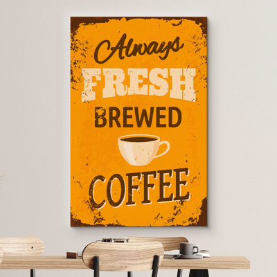 Coffee " Always Fresh Brewed Coffee - Vintage Style Coffee Art Modern Home Art "