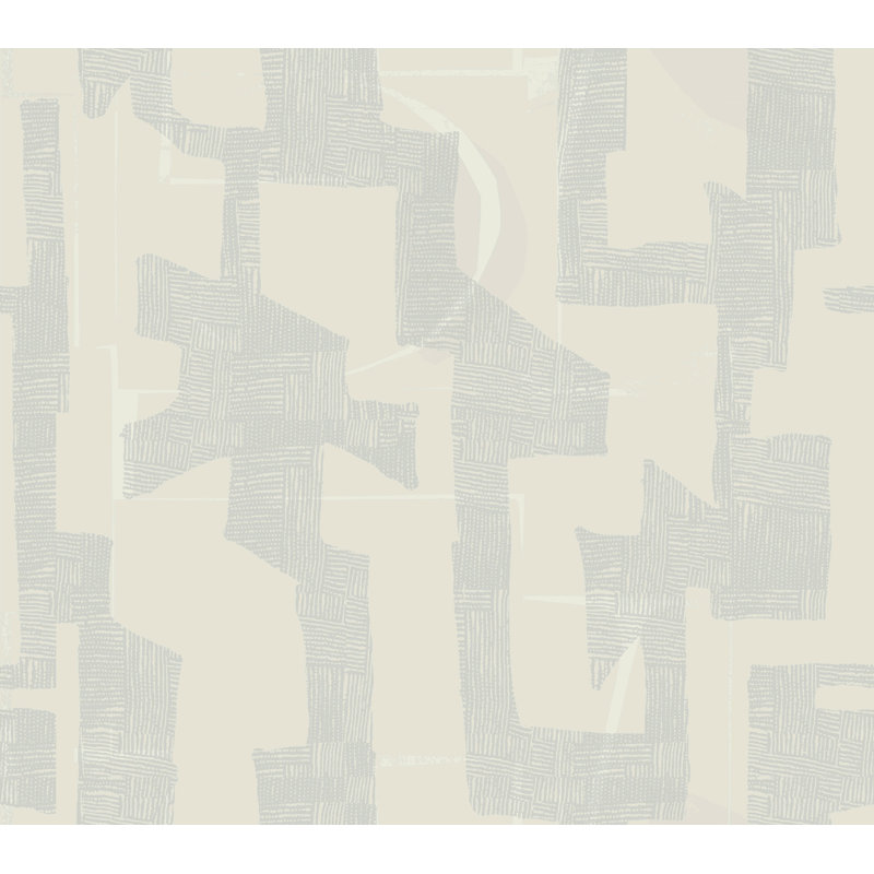 Papier peint tribal moderne, 27 pi x 27 pi, Beige