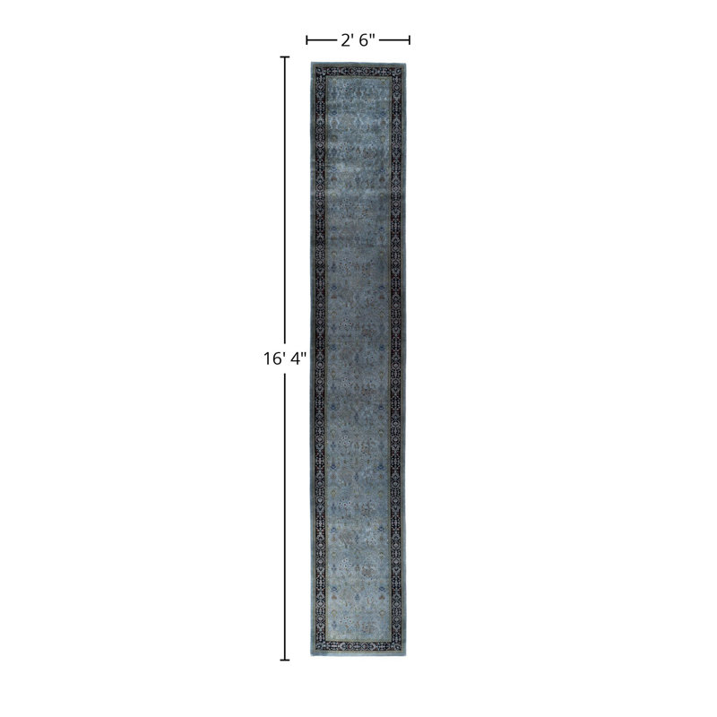 Overdyed One-of-a-Kind 2' 6" X 16' 4" Hand Knotted Area Rug