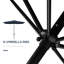 Parasol de marché rectangulaire 6,5 pi x 10 pi Parasol de table d'extérieur avec manivelle et bouton poussoir inclinable. Bleu-1946447378