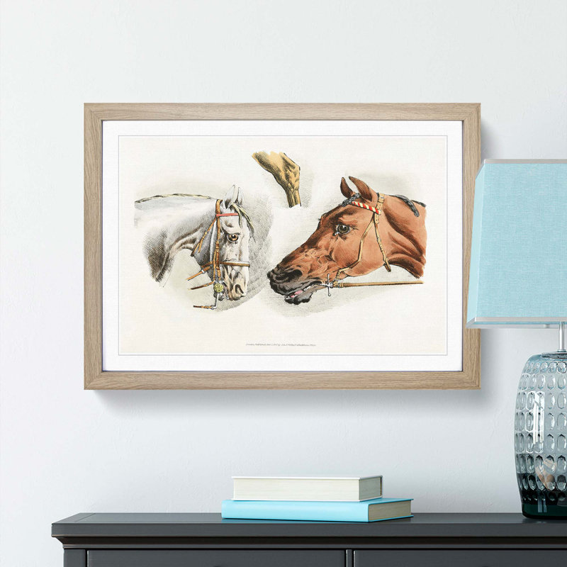 Illustrations of Horses by Henry Alken - Picture Frame Painting Print, 48cm H x 65cm W x 2cm D, Oak Framed