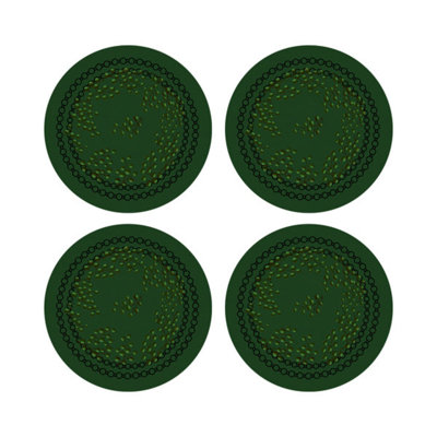 Christmas Berries Vegan Leather Round Pebble Placemat