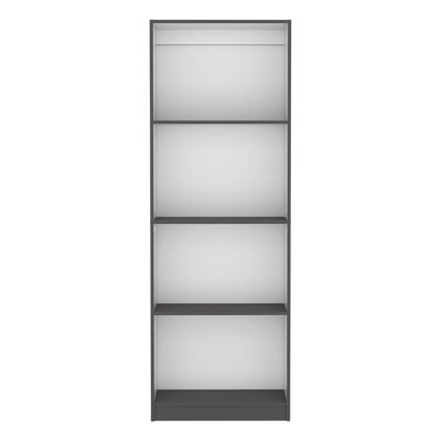 71" Black Wood Five Tier Bookcase
