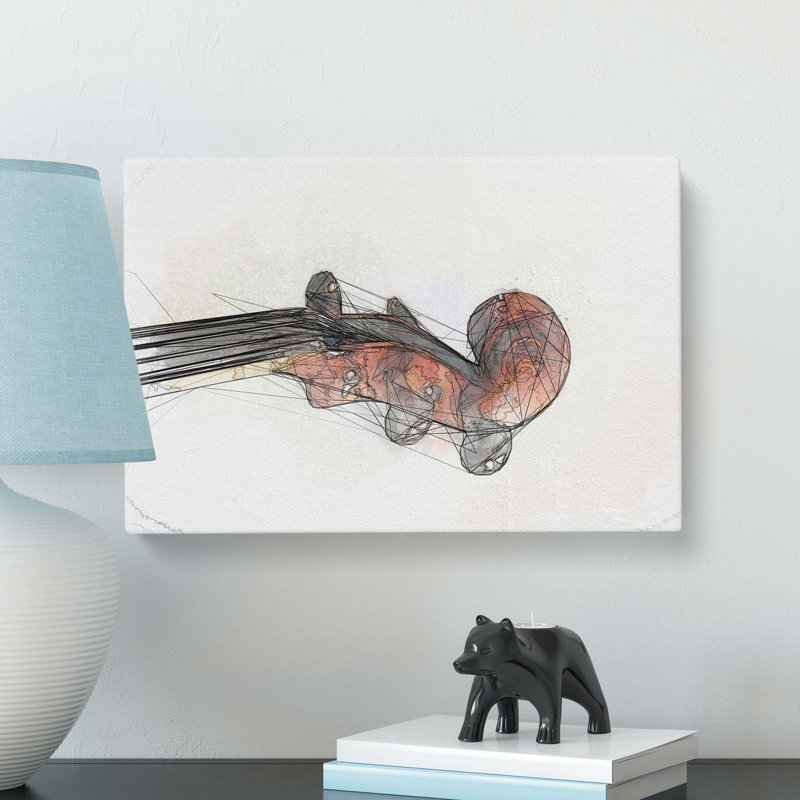 The Scroll of a Violin in Abstract - Wrapped Canvas, 35cm H x 50cm W x 3cm D